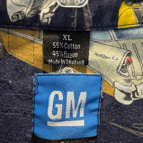 GM by David Carey Antique Cars Button Down Short Sleeve Shirt- size XL - Picture 6 of 7